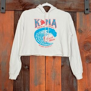 Kona Brewing Company Cropped Hoodie Liquid Aloha Big Wave Womens Small